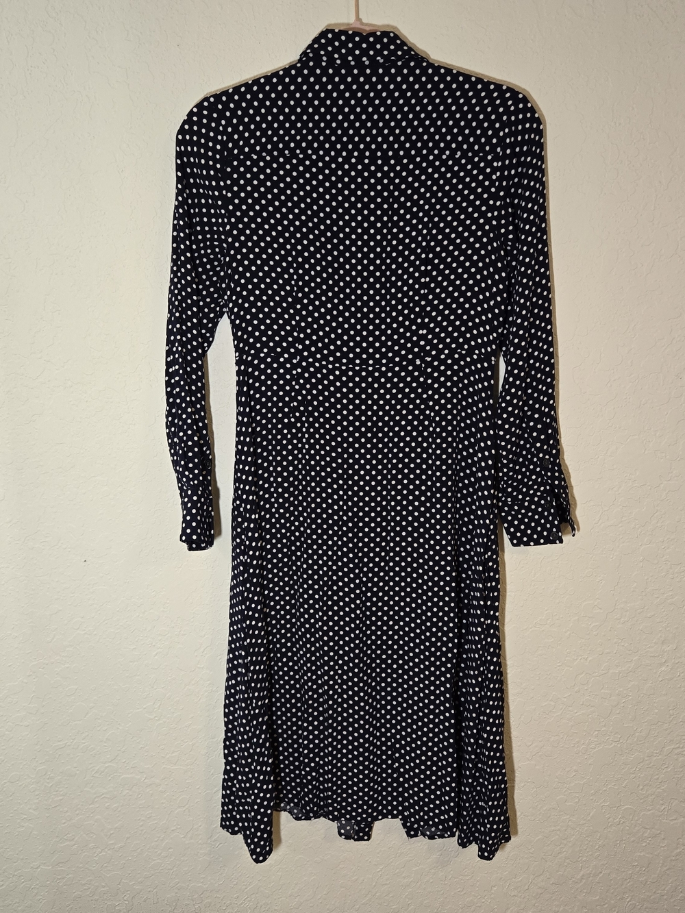 Boden Navy Polka Dot Shirt Dress Size US 4P / UK 8P Long Sleeve Button Front - Picture 6 of 11